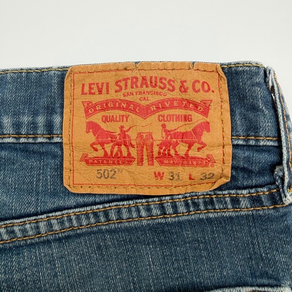 Levi Strauss Co 502 Jeans Mens Blue Denim Regular Fit Straight Leg Pants W31 L32 - Picture 2 of 8